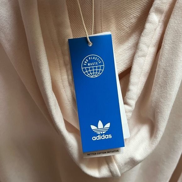 adidas originals off White '80s Cropped Hoodie Cream Trefoil XL NWT - Picture 8 of 10